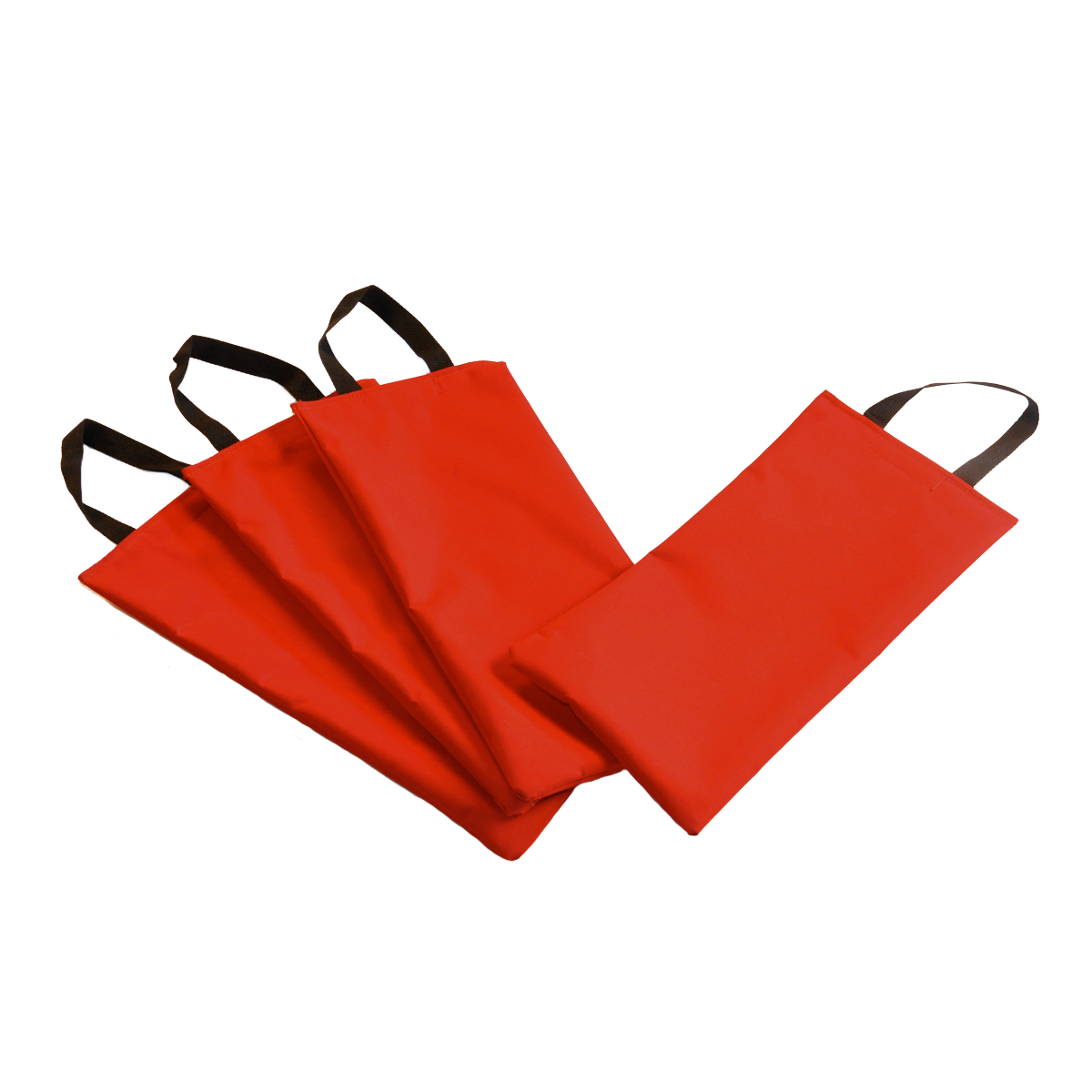 Heavy duty woven sand bags to weigh down sleds.
