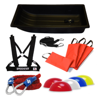 Thumbnail for Speed training system that includes a sled, sand bags, towline, marker cones, harness and resistance bungee. Comes with a 4 week training guide.