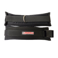 Thumbnail for Padded thigh cuffs with D ring to connect resistance bungees for speed and agility training.