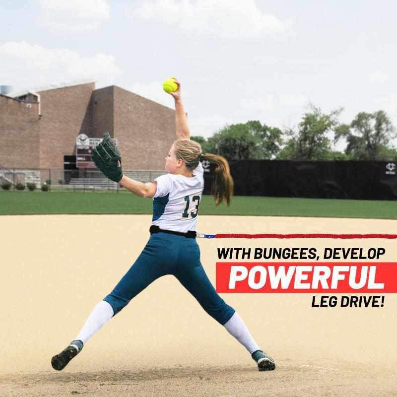 Softball Pitcher training resistance band with belt. Used to improve pitching speed, and form for softball and will build muscles for fast pitch Improve power and from from the mound while pitching by holding resistance during wind up to delivery. Want a fast accurate Softball Pitcher?  This is your product.