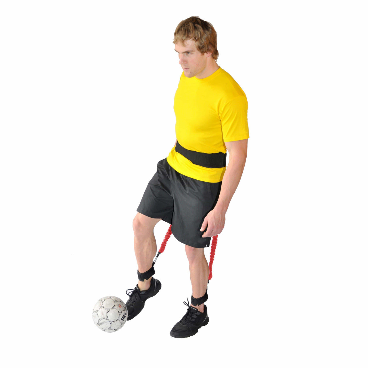 Resistance training for soccer players to increase leg strength for harder kicks and longer passes. Use this system to increase your athletes leg strength when kicking a soccer ball. for coaches, individual players, soccer moms and training organizations