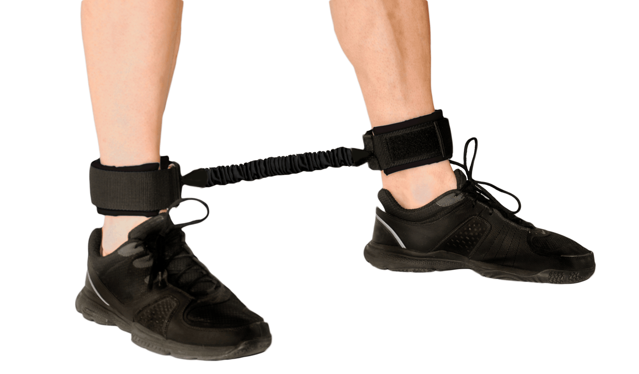 Replace Rubber Band Loop Style Resistance Bands with comfortable padded cuffs with resistance bungee connection for leg workouts, Agility Training, Fitness Training and so much more. Made in America