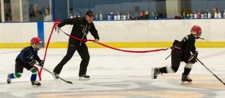 Hockey on ice skate speed training system for players of all ages. Increase your hockey skate speed. 