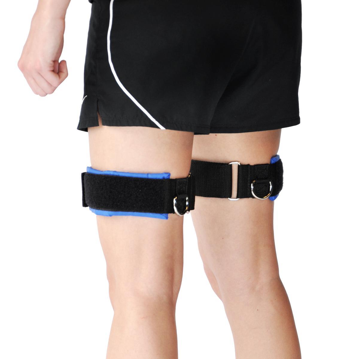 Thigh Cuffs for Resistance Band connection with D-Rings to clip bands to. Build stronger legs, run faster, tone your butt and thighs, Reduce leg fat
