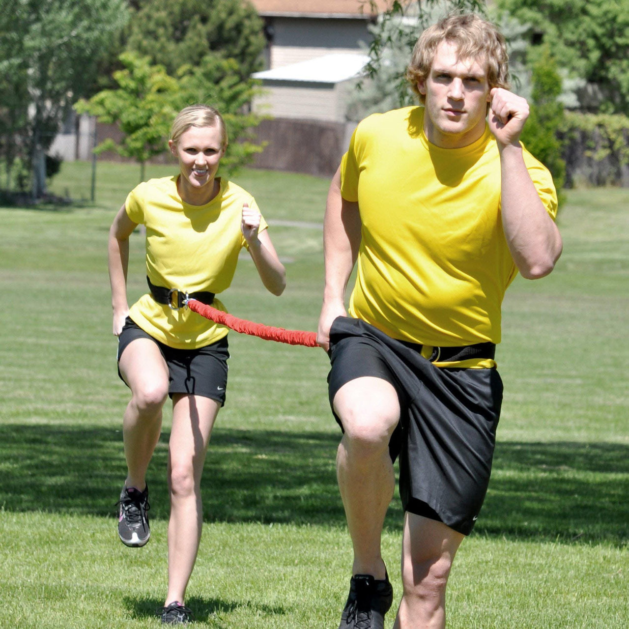 Speed and Overspeed training for athletes, train multiple athletes at once. increase speed with resistance band. Great for Athletic Trainers